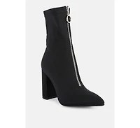 bobbettes block heeled microfiber boot