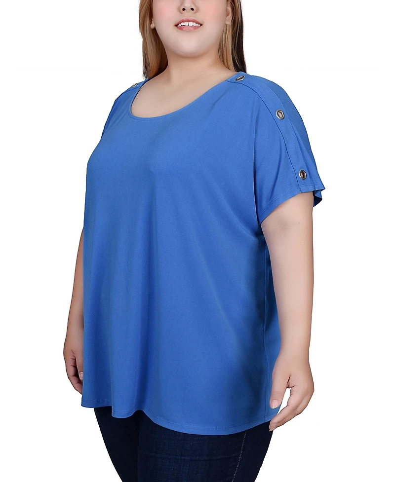 Ny Collection Plus Short Sleeve Tunic Top