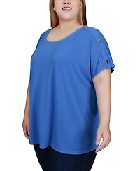 Ny Collection Plus Short Sleeve Tunic Top