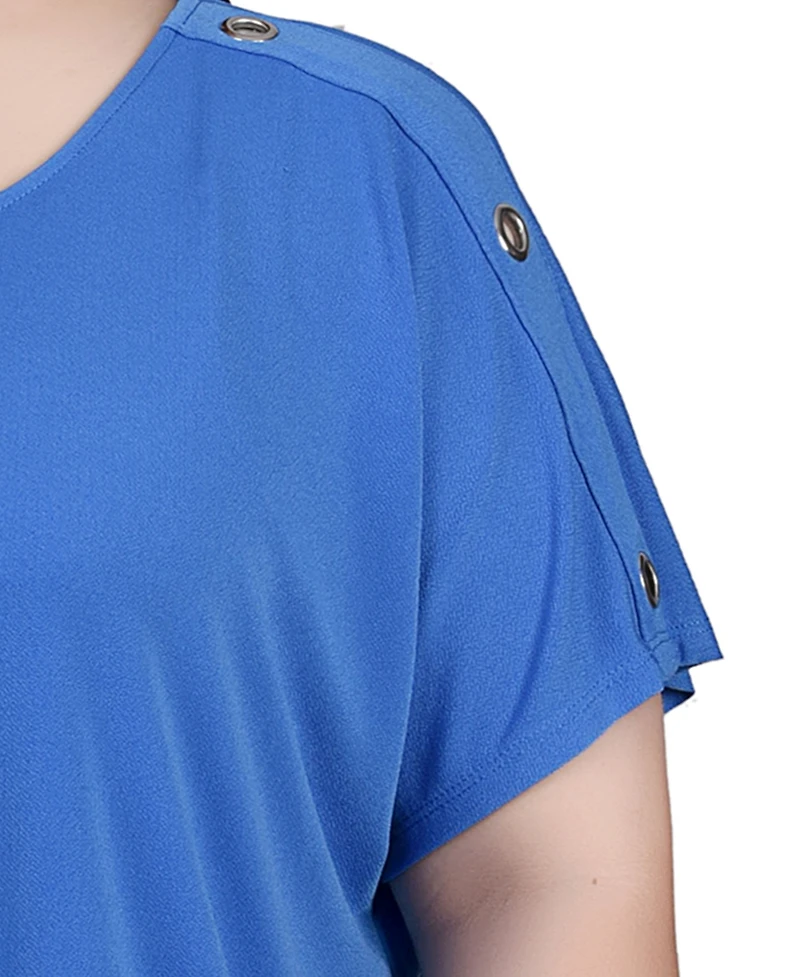 Ny Collection Plus Short Sleeve Tunic Top
