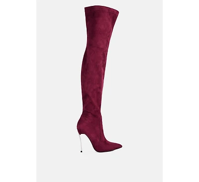 jaynetts stretch suede micro over the knee boots