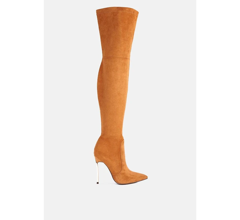 jaynetts stretch suede micro over the knee boots