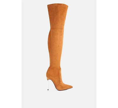 jaynetts stretch suede micro over the knee boots