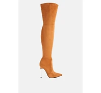 jaynetts stretch suede micro over the knee boots