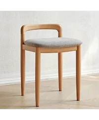 Streamdale Natural Beech Wood Make-Up Stool Bed Bench For Dining Room, Bedroom