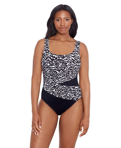 Longitude by Mimi Flamingo Women's Wrap Sash Tank One-Piece Swimsuit