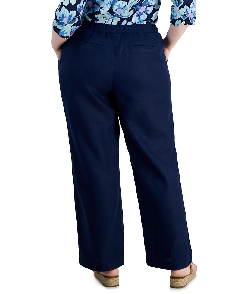 Charter Club Plus 100% Linen Pants, Exclusively at Macy's