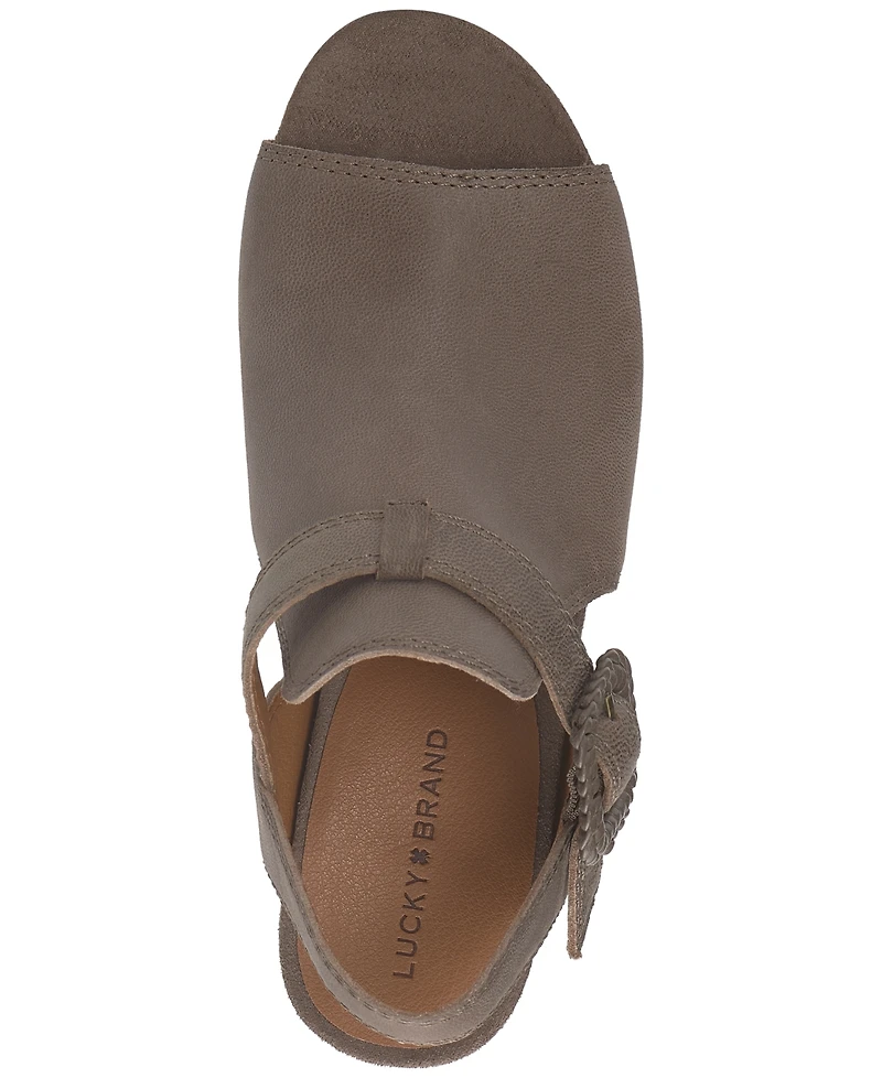 Lucky Brand Women's Juliane Cutout Slingback Block Heel Sandals