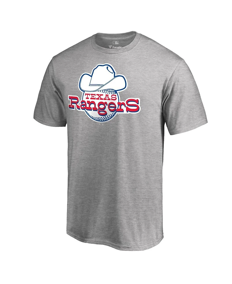 Men's Fanatics Ash Texas Rangers Cooperstown Collection Forbes T-shirt