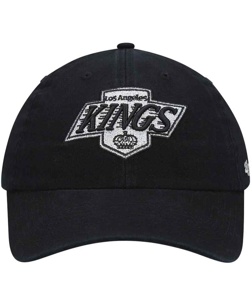 Men's '47 Brand Black Los Angeles Kings Team Clean Up Adjustable Hat