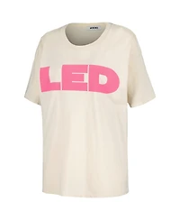 Women's Daydreamer White Led Zeppelin Block Letters Merch T-shirt