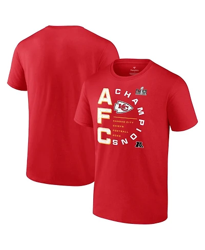 Men's Fanatics Red Kansas City Chiefs 2023 Afc Champions Right Side Big and Tall T-shirt