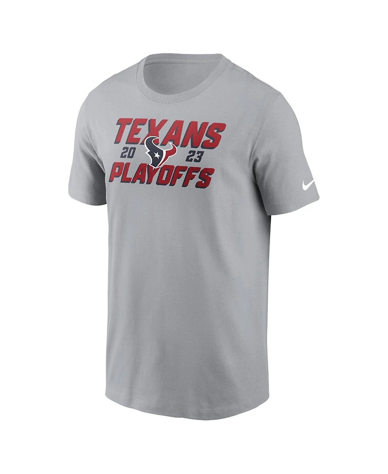 Men's Nike Gray Houston Texans 2023 Nfl Playoffs Iconic T-shirt