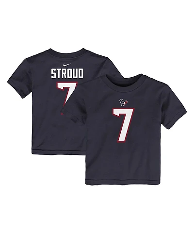 Toddler Boys and Girls Nike C.j. Stroud Navy Houston Texans Player Name and Number T-shirt