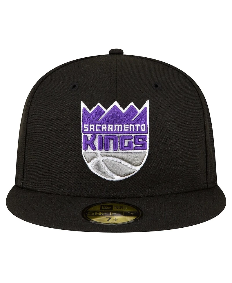 Men's New Era Black Sacramento Kings 59FIFTY Fitted Hat