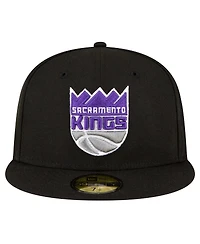 Men's New Era Black Sacramento Kings 59FIFTY Fitted Hat