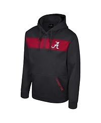 Men's Colosseum Black Alabama Crimson Tide Quarter-Zip Hoodie