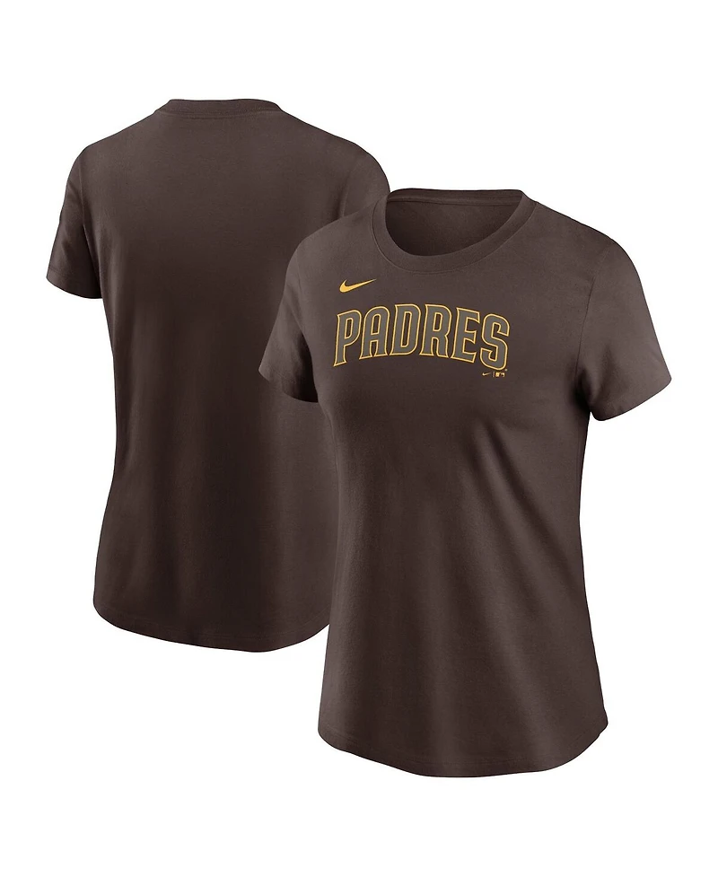 Women's Nike Brown San Diego Padres Wordmark T-shirt