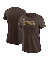 Women's Nike Brown San Diego Padres Wordmark T-shirt