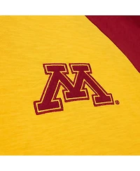 Men's Mitchell & Ness Gold Minnesota Golden Gophers Legendary Slub Raglan Long Sleeve T-shirt