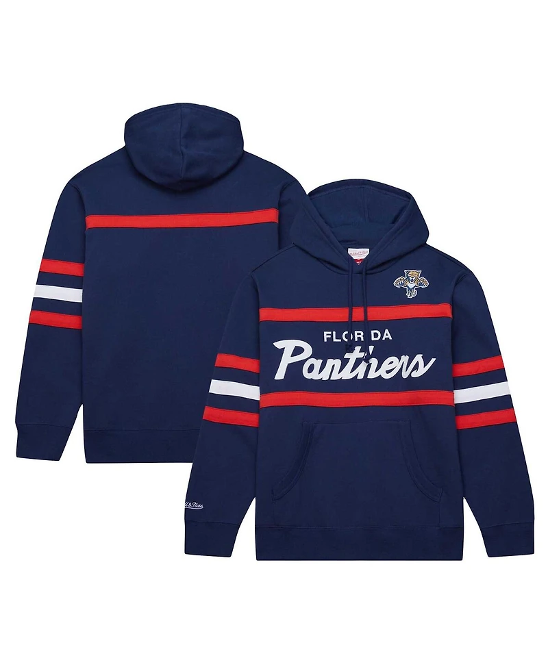 Men's Mitchell & Ness Navy Florida Panthers Head Coach Pullover Hoodie