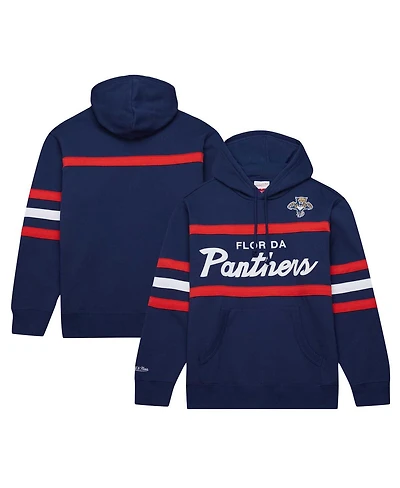 Men's Mitchell & Ness Navy Florida Panthers Head Coach Pullover Hoodie