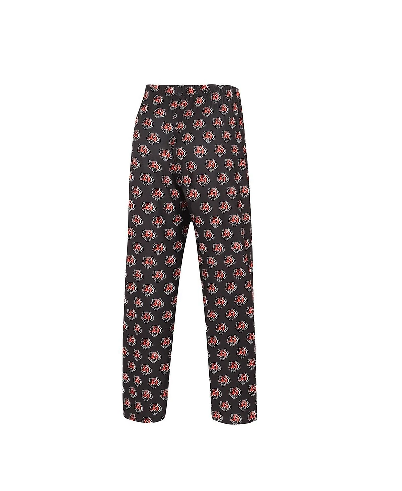 Women's Concepts Sport Black Cincinnati Bengals Gauge Allover Print Sleep Pants