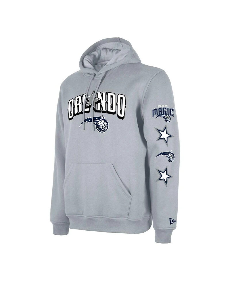 Men's New Era Gray Orlando Magic Big 2023/24 City Edition Jersey Pullover Hoodie
