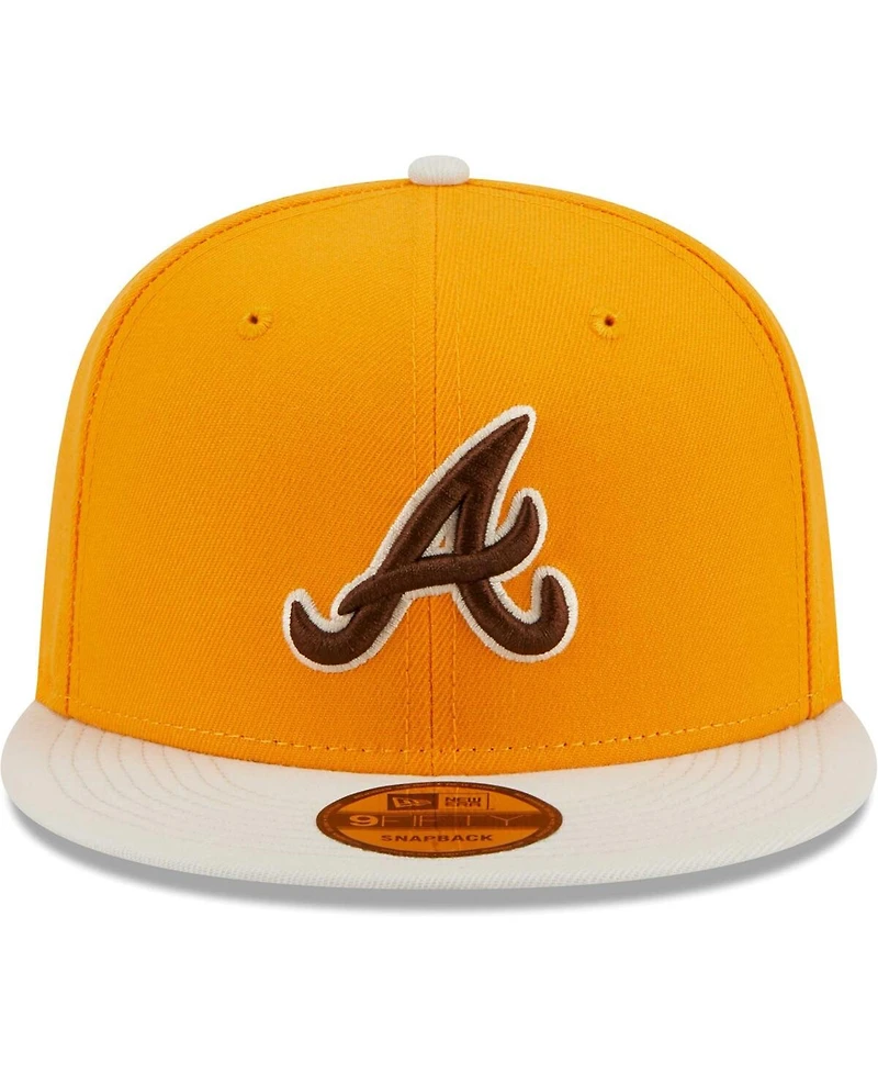 Men's New Era Gold Atlanta Braves Tiramisu 9FIFTY Snapback Hat