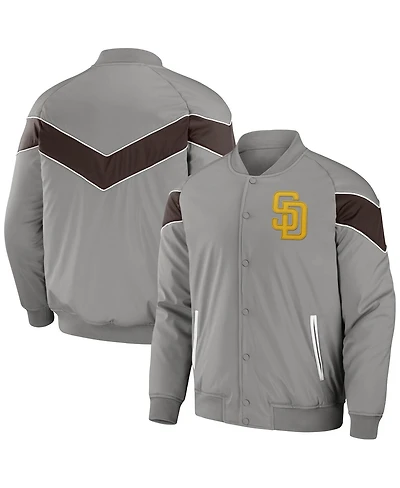 Men's Darius Rucker Collection by Fanatics Gray San Diego Padres Baseball Raglan Full-Snap Jacket