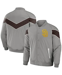Men's Darius Rucker Collection by Fanatics Gray San Diego Padres Baseball Raglan Full-Snap Jacket
