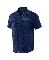 Men's Darius Rucker Collection by Fanatics Navy Distressed Seattle Mariners Denim Team Color Button-Up Shirt