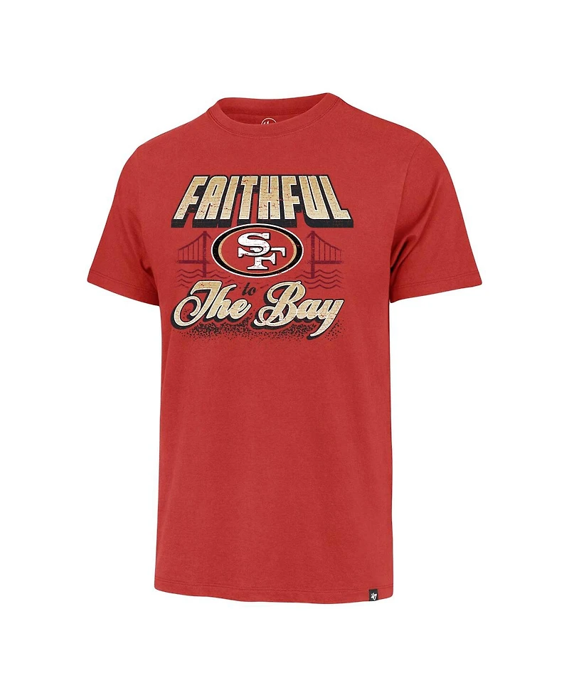 Men's '47 Brand Scarlet Distressed San Francisco 49ers Faithful to the Bay Regional Franklin T-shirt