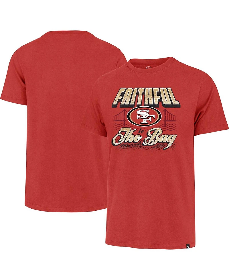 Men's '47 Brand Scarlet Distressed San Francisco 49ers Faithful to the Bay Regional Franklin T-shirt