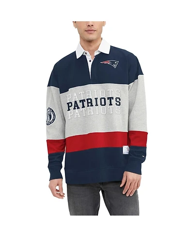 Men's Tommy Hilfiger Navy New England Patriots Connor Oversized Rugby Long Sleeve Polo Shirt