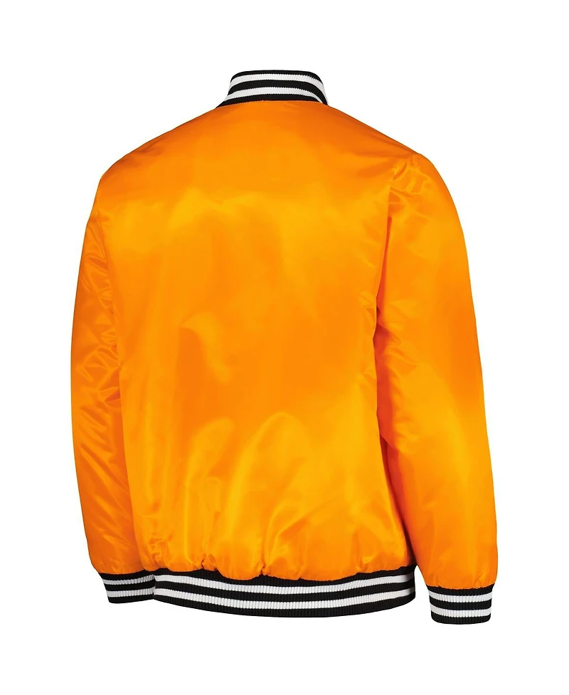 Men's Starter Orange New York Mets Cross Bronx Fashion Satin Full-Snap Varsity Jacket