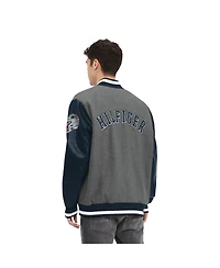Men's Tommy Hilfiger Heather Gray, Navy New England Patriots Gunner Full-Zip Varsity Jacket
