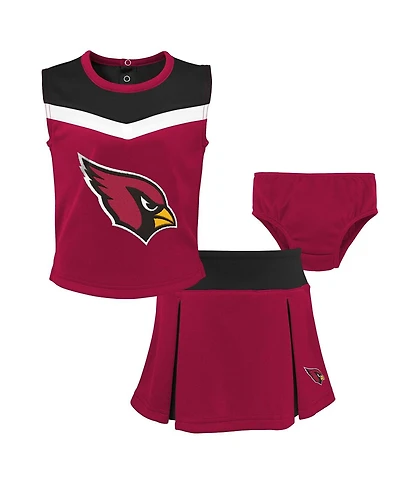 Girls Toddler Cardinal Arizona Cardinals Spirit Cheer Two-Piece Cheerleader Set with Bloomers