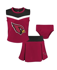 Girls Toddler Cardinal Arizona Cardinals Spirit Cheer Two-Piece Cheerleader Set with Bloomers