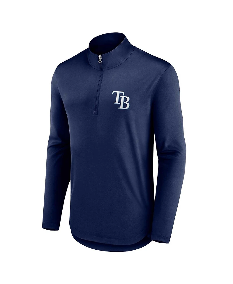 Men's Fanatics Navy Tampa Bay Rays Quarterback Quarter-Zip Top
