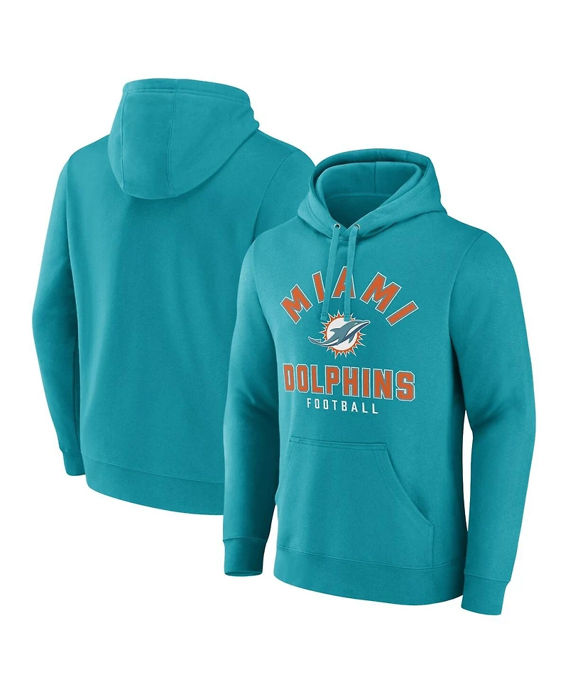 Men's Fanatics Aqua Miami Dolphins Between the Pylons Pullover Hoodie