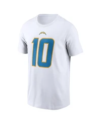 Men's Nike Justin Herbert White Los Angeles Chargers Player Name and Number T-shirt