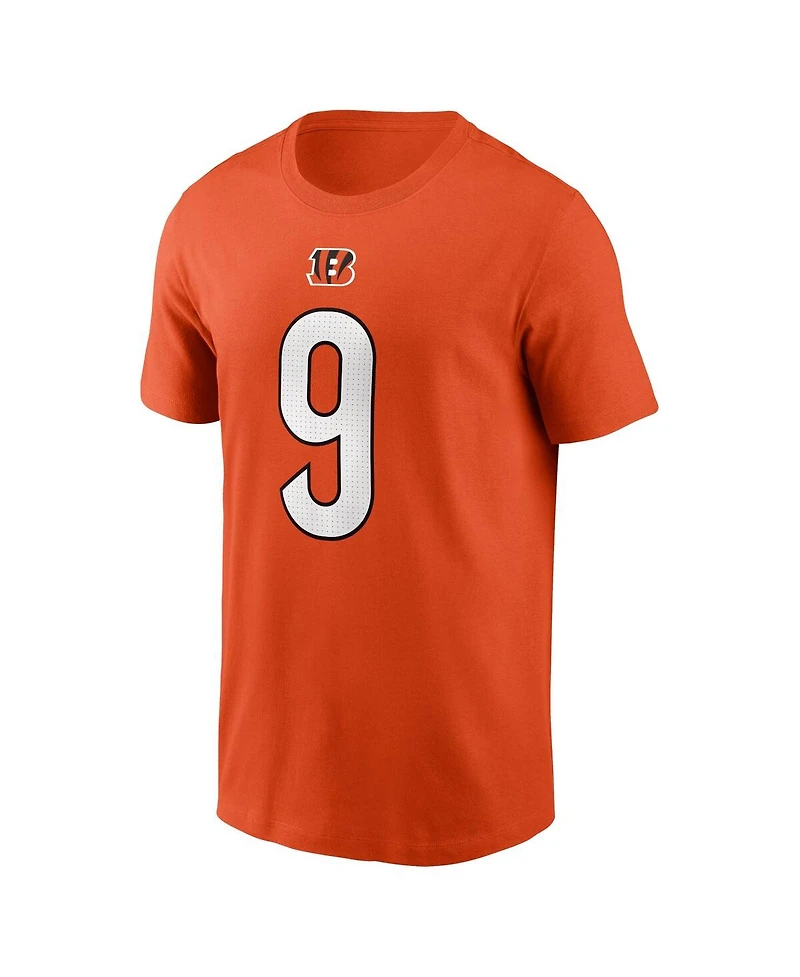 Men's Nike Joe Burrow Orange Cincinnati Bengals Player Name and Number T-shirt