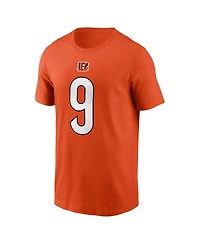 Men's Nike Joe Burrow Orange Cincinnati Bengals Player Name and Number T-shirt