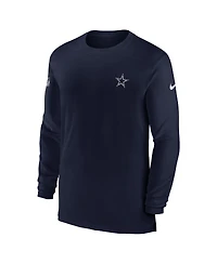 Men's Nike Navy Dallas Cowboys Sideline Coach Performance Long Sleeve T-shirt