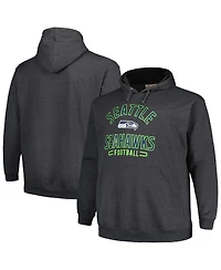 Men's Fanatics Heather Charcoal Seattle Seahawks Big and Tall Pullover Hoodie