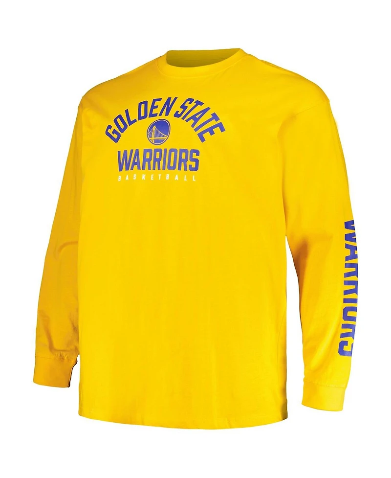Men's Fanatics Royal, Gold Golden State Warriors Big and Tall Short Sleeve Long T-shirt Set