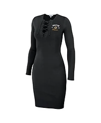 Women's Wear by Erin Andrews Black Boston Bruins Lace-Up Dress