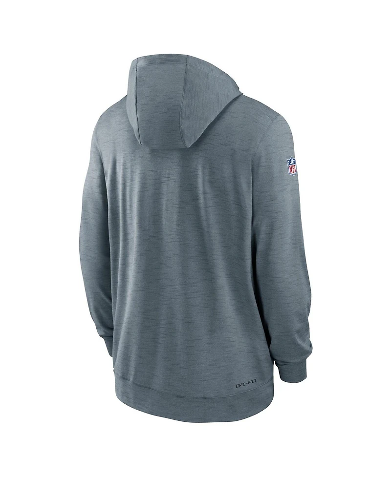 Men's Nike Heather Gray San Francisco 49ers Sideline Team Pop Full-Zip Hoodie Jacket