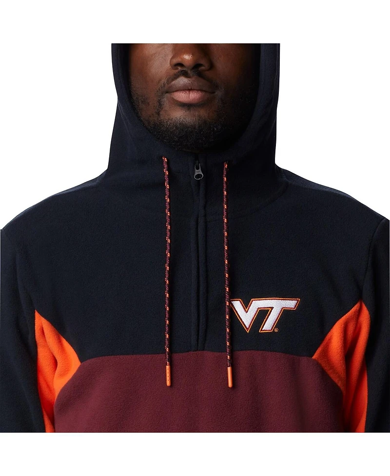 Men's Columbia Maroon Virginia Tech Hokies Lodge Quarter-Zip Hoodie